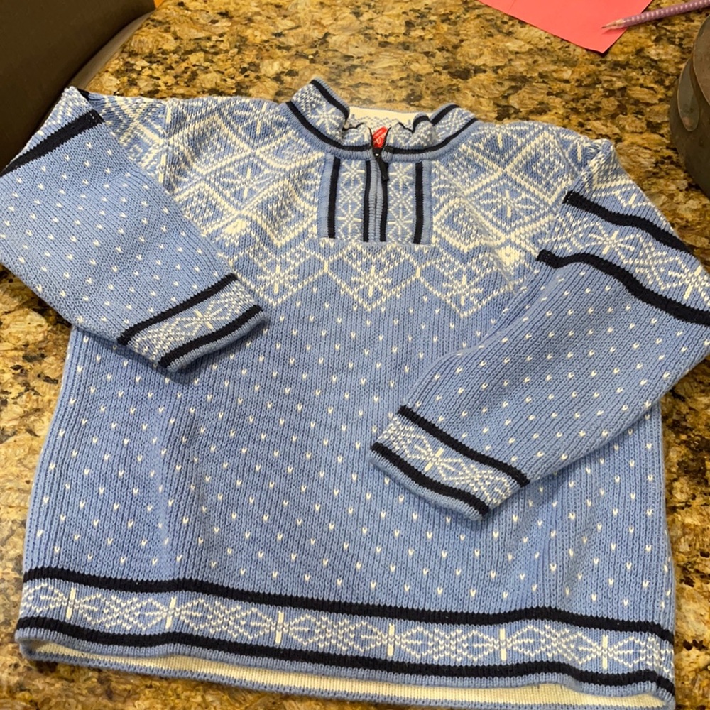 Hanna Andersson fair isle blue sweater